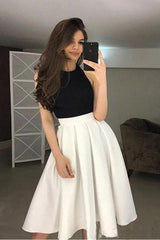 High Neck Halter Homecoming Dress with Pleated Skirt Graduation Dress