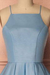 Blue Halter Sleeveless Short Prom Dress Homecoming Dress
