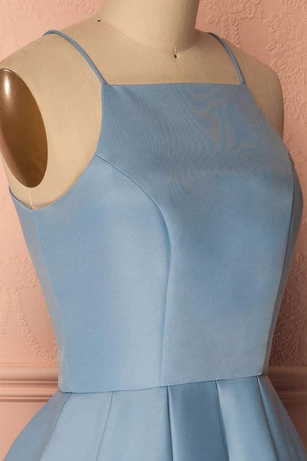 Blue Halter Sleeveless Short Prom Dress Homecoming Dress