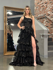 Bodycon One Shoulder Ruched Lace Long Prom Dress