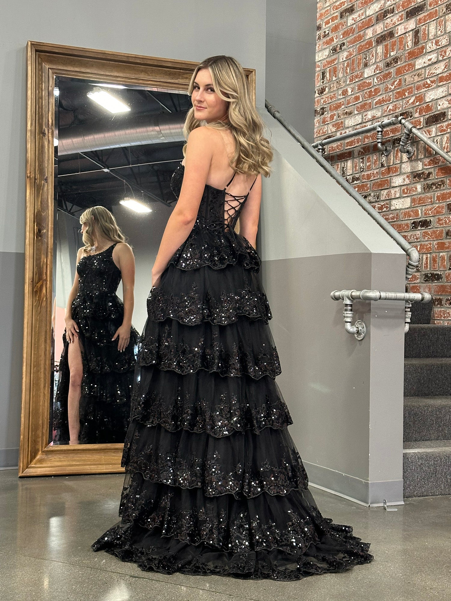 Bodycon One Shoulder Ruched Lace Long Prom Dress