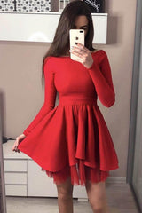 Long Sleeve Off-The-Shoulder Short Prom Dress Homecoming Dress