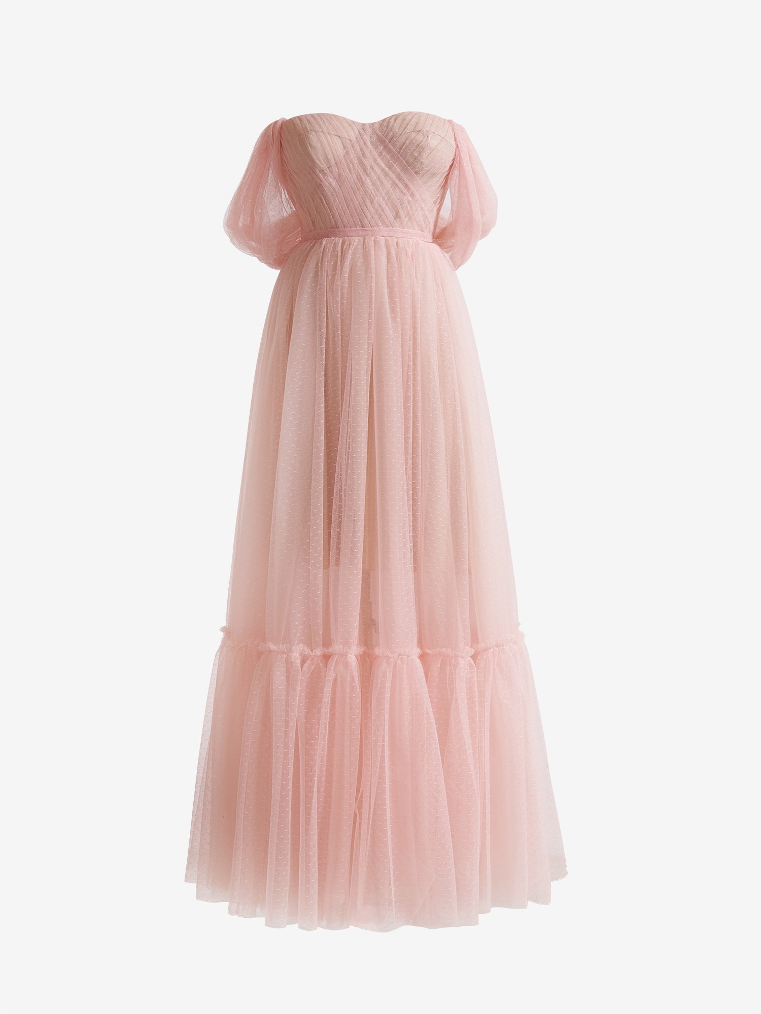 A-Line Rose Cute Pink Tulle Sweetheart Tea-Length Prom Dress