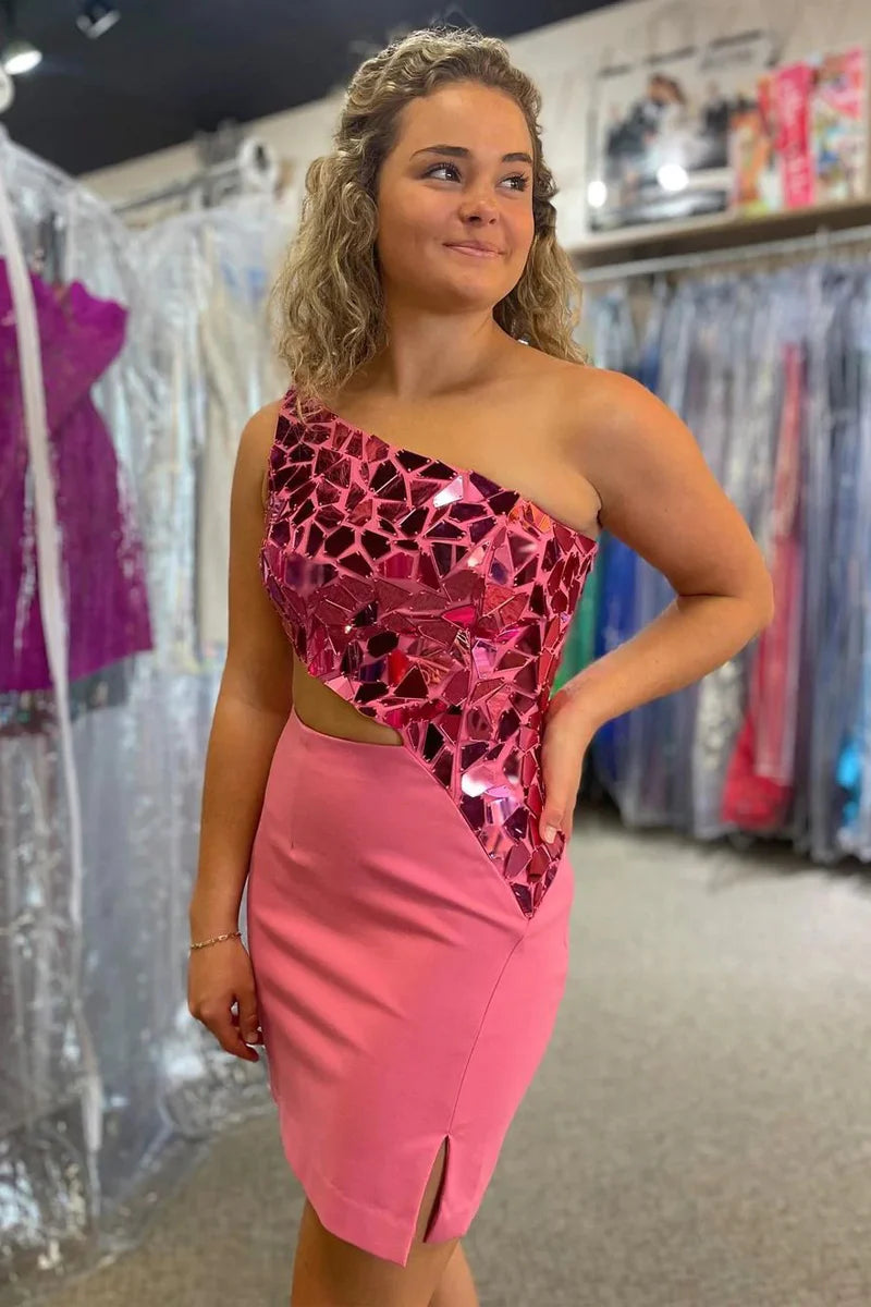 Perdita |Bodycorn One Shoulder Homecoming Dress with Slit