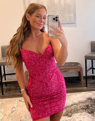 Short Bodycorn Sequin Homecoming Dress