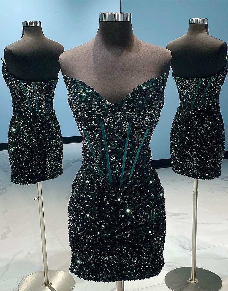 Short Bodycorn Sequin Homecoming Dress