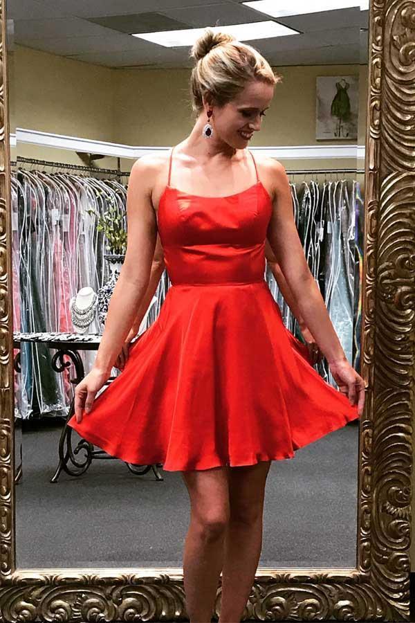Princess Straps Short Burgundy Prom Dress Homecoming Dress