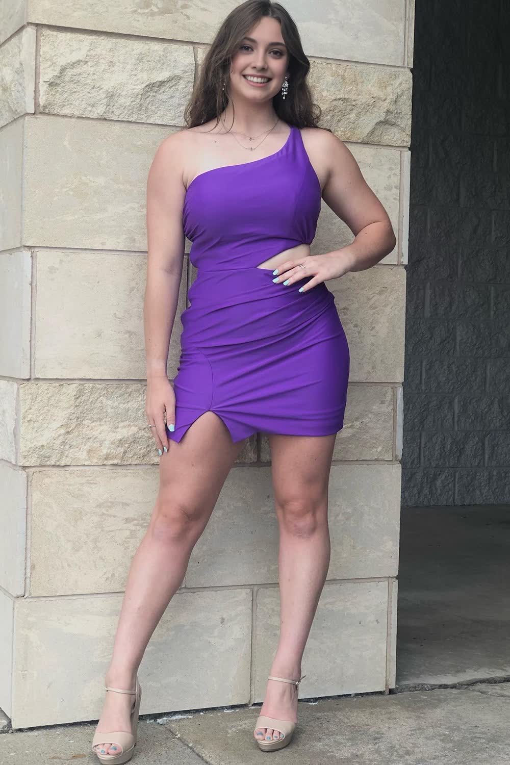 Bodycorn One Shoulder  Fuchsia Short Homecoming Dress