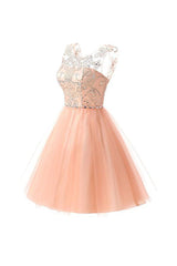 Beaded Short Tulle Homecoming Dress Prom Gown Party Dress