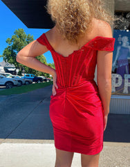 Bodycon Off the Shoulder Corset Homecoming Dress