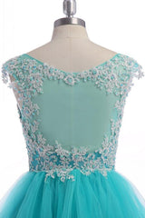 Strapless Knee-Length Baby Blue Tulle Homecoming Dress
