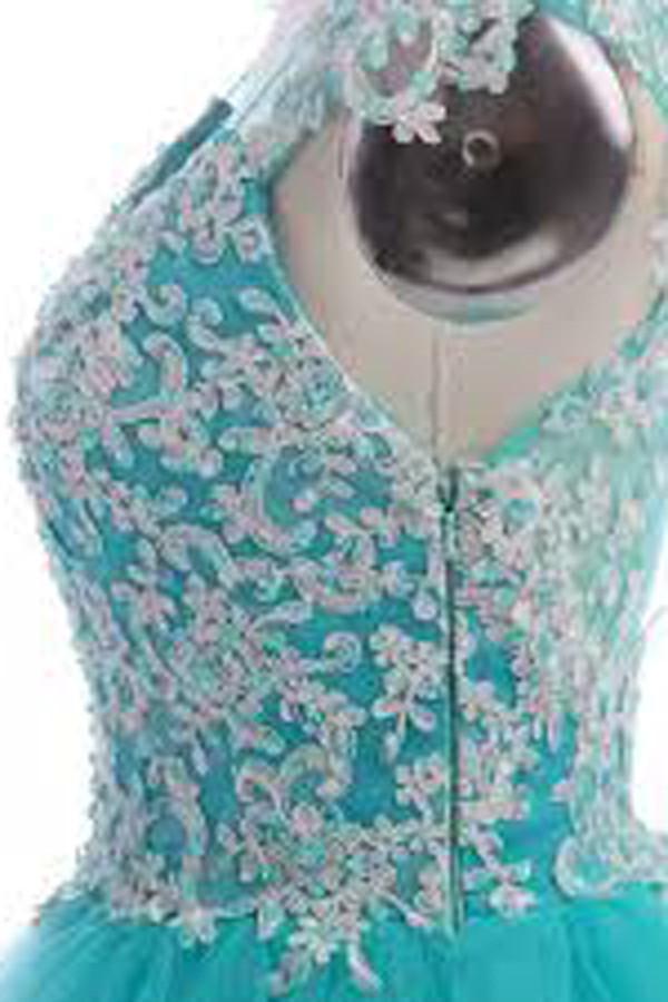 Strapless Knee-Length Baby Blue Tulle Homecoming Dress